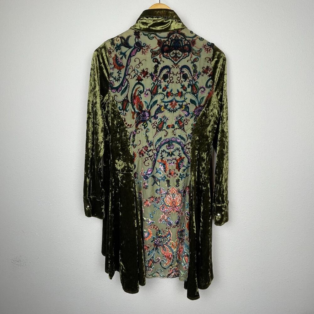 Dor Dor Couture Crushed Velvet Tunic Top S‎ Burnout Whimsigoth Forest Fairy